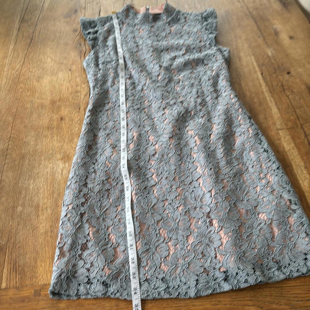 TAHARI HIGH NECK LACE PENCIL DRESS - Picture 5 of 9